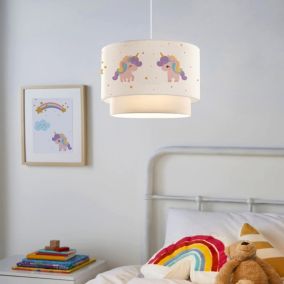 Suspension Lurgan pour enfant E27 70 cm motif de licorne lux.pro