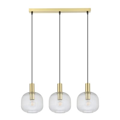 Suspension Lybia 3 lumières E27 75W ⌀74xL.20xH.110cm laiton GoodHome