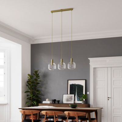 Suspension Lybia 3 lumières E27 75W ⌀74xL.20xH.110cm laiton GoodHome
