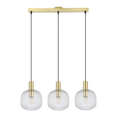 Suspension Lybia 3 lumières E27 75W ⌀74xL.20xH.110cm laiton GoodHome