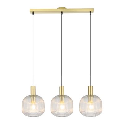 Suspension Lybia 3 lumières E27 75W ⌀74xL.20xH.110cm laiton GoodHome