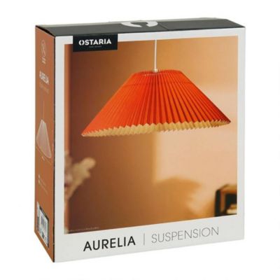 Suspension métal et lin Aurélia orange D52