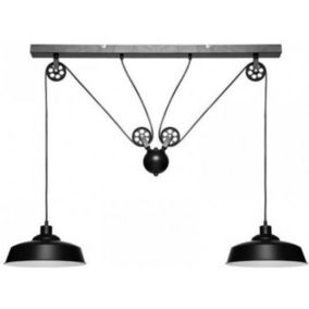 Suspension Metal Ezio - Noir - L 120 cm - Atmosphera - Chambre - Intérieur