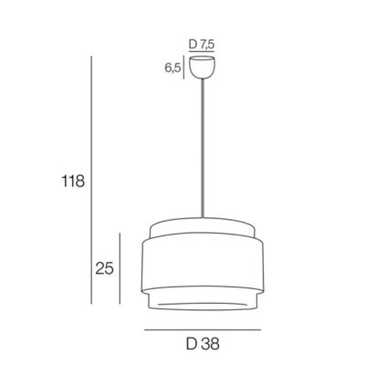 Suspension Milo 3 cylindres IP20 E27 100W H.25 x Ø 38 cm khao,bana, lin Corep