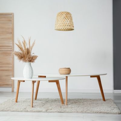 Suspension Miniott E27 IP20 40w ø30xl.110cm bambou coloris naturel Eglo