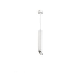 Suspension Moderne GU10 Blanche Diffuseur Blanc H30cm