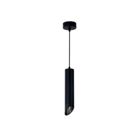 Suspension Moderne GU10 Noire Diffuseur Noir H30cm