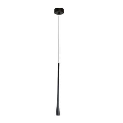Suspension Moderne LED en Aluminium Noir avec Tube Long Minimaliste : pour Bar, Cuisine et Magasin. Driver LED KGP 7W