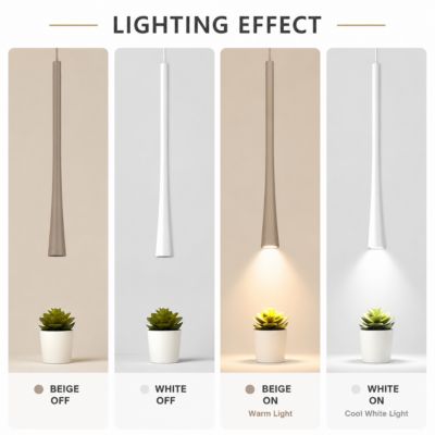 Suspension Moderne LED en Aluminium Noir avec Tube Long Minimaliste : pour Bar, Cuisine et Magasin. Driver LED KGP 7W