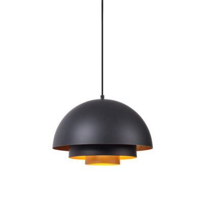 Suspension moderne noire avec intérieur doré - Loes