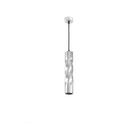 Suspension Moderne Torsade GU10 Argent H30cm