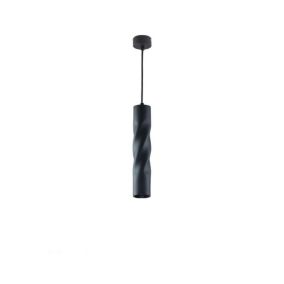 Suspension Moderne Torsade GU10 Noire H30cm