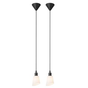 Suspension MOLLI, Verrerie, Couleur Noir, E14, H.18.7, IP20 / NORDLUX Intérieur