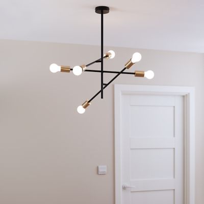 Suspension Monzoni 6 ampoules E27 IP20 noir