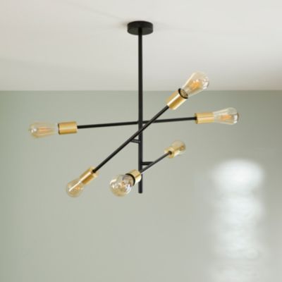 Suspension Monzoni 6 ampoules E27 IP20 noir