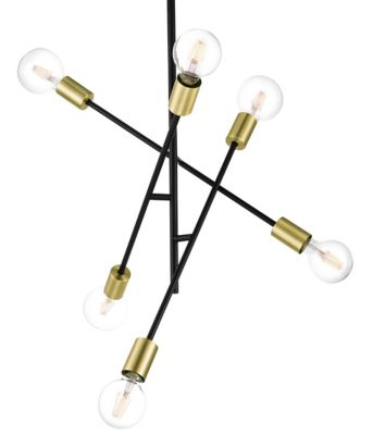 Suspension Monzoni 6 ampoules E27 IP20 noir