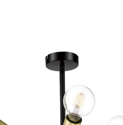 Suspension Monzoni 6 ampoules E27 IP20 noir