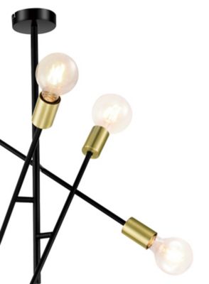 Suspension Monzoni 6 ampoules E27 IP20 noir