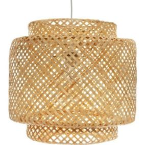 Suspension naturelle en bambou - Beige - 40 x 38 cm