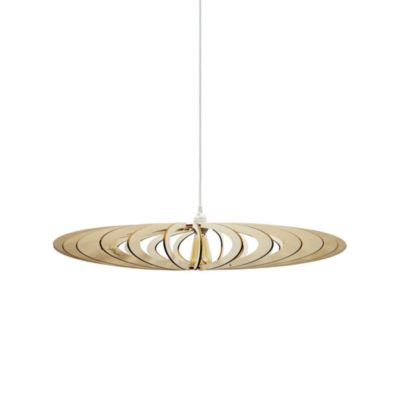 Suspension Néo bois câble torsadé chanvre E27 60W IP20 Ø80 x H.163,5cm Atelier Loupiote