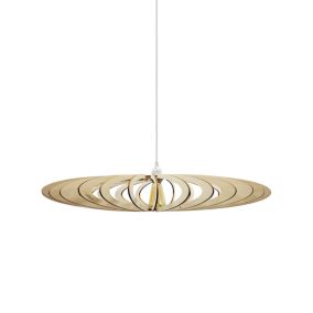 Suspension Néo bois câble torsadé chanvre E27 60W IP20 Ø80 x H.163,5cm Atelier Loupiote