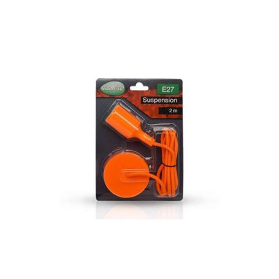 Suspension Noire avec douille E27 avec câble 2m Orange