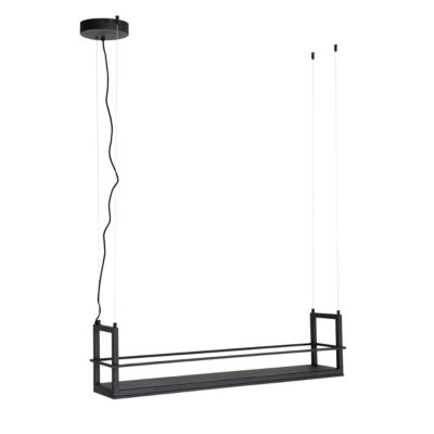 Suspension noire avec étagère avec LED à intensité variable 3 niveaux - Cage Rack