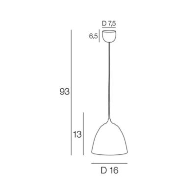 Suspension Ogive verre strié IP20 E27 60W H.13 x Ø16 cm noir fumé Corep