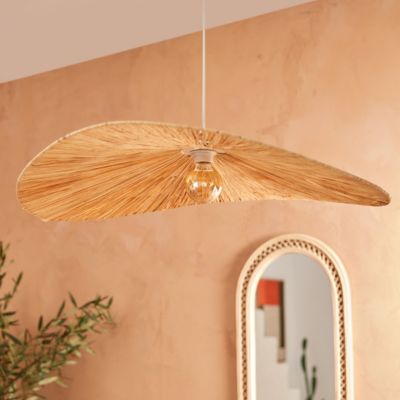 Suspension "Orane" raphia beige D78cm - Atmosphera Créateur d'intérieur