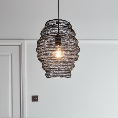 Suspension Pepaluminium GoodHome noir IP20 E27