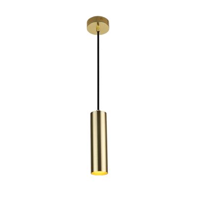 Suspension Plafonnier Moderne en Aluminium Doré Minimaliste en Forme de Tube 20cm avec Douille GU10