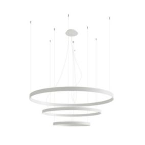 Suspension rond en aluminium blanc 110 x 150 cm