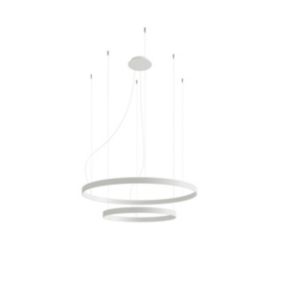 Suspension rond en aluminium blanc 78 x 150 cm