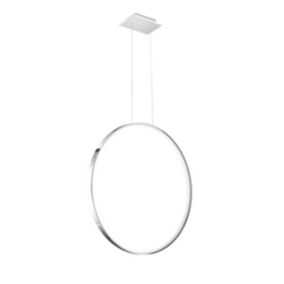 Suspension rond en aluminium chrome 78 x 150 cm