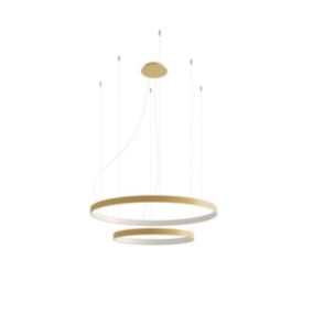 Suspension rond en aluminium doré 78 x 150 cm