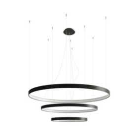 Suspension rond en aluminium noir 110 x 150 cm