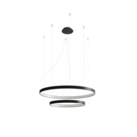 Suspension rond en aluminium noir 78 x 150 cm