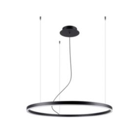 Suspension rond en aluminium noir 80 x 120 cm