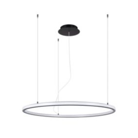 Suspension rond en aluminium noir 90 x 160 cm