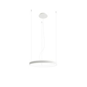 Suspension rond en métal blanc 55 x 150 cm