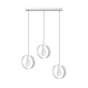 Suspension rond en métal blanc 56 x 110 cm