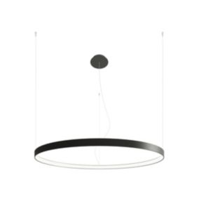 Suspension rond en métal noir 110 x 150 cm