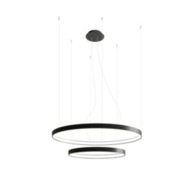 Suspension rond en métal noir 78 x 150 cm