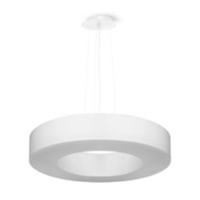 Suspension rond en tissu et PVC et métal blanc 50 x 102 cm