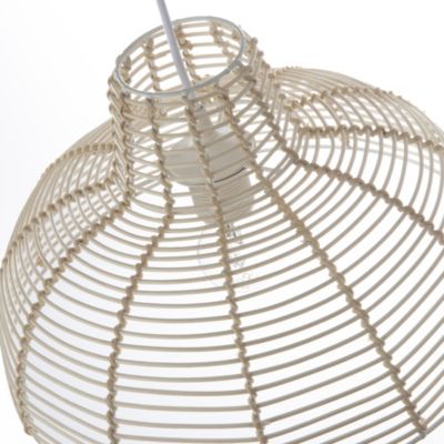 Suspension ronde Hama en rotin blanc E27 ⌀35 x H.90 cm Lussiol