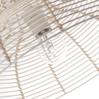 Suspension ronde Hama en rotin blanc E27 ⌀35 x H.90 cm Lussiol