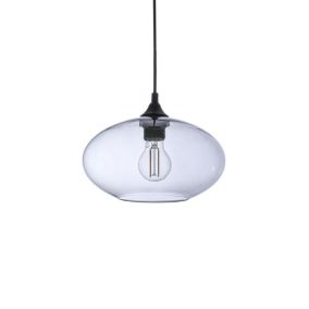 Suspension ronde Irina verre fumé IP20 E27 10W Ø.26 x H.94 cm Lussiol