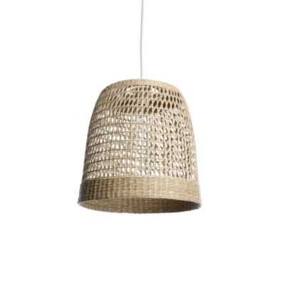 Suspension ronde Mali en jacinthe d'eau beige E27 ⌀.30 x H.100 cm Lussiol