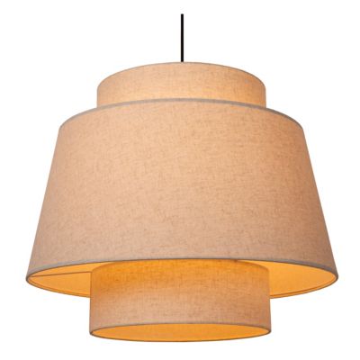 Suspension ronde Tribute tissu beige crème IP20 E27 40W Ø60 x H.180cm Lucide