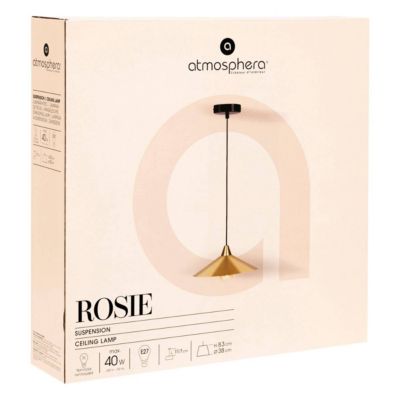 Suspension Rosie métal doré D38cm - Atmosphera